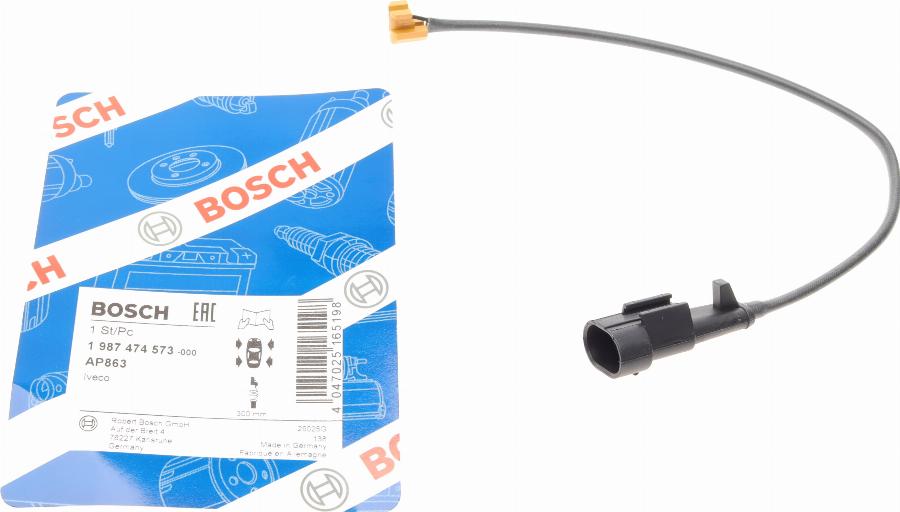 BOSCH 1 987 474 573 - Xəbərdarlıq Kontakt, əyləc padinin aşınması furqanavto.az