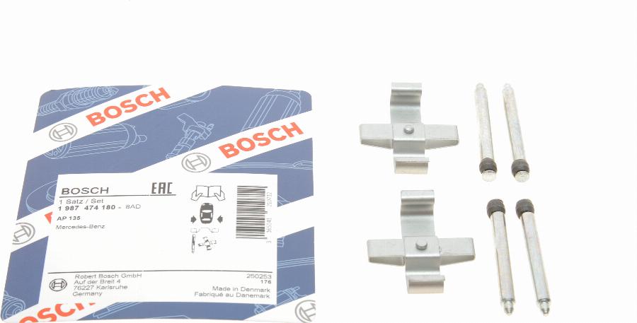 BOSCH 1 987 474 180 - Disk əyləc pedləri üçün aksesuar dəsti furqanavto.az