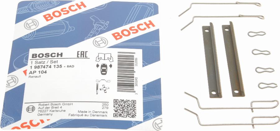 BOSCH 1 987 474 135 - Disk əyləc pedləri üçün aksesuar dəsti furqanavto.az