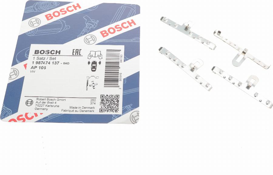 BOSCH 1 987 474 137 - Disk əyləc pedləri üçün aksesuar dəsti furqanavto.az