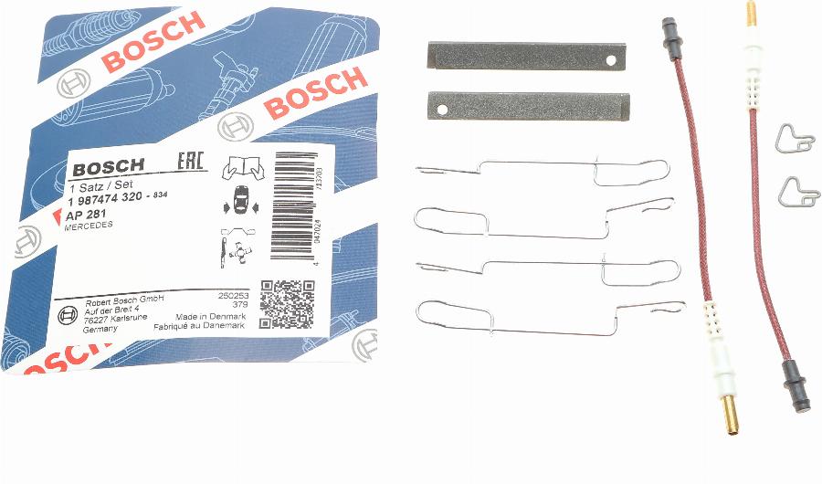 BOSCH 1 987 474 320 - Disk əyləc pedləri üçün aksesuar dəsti furqanavto.az