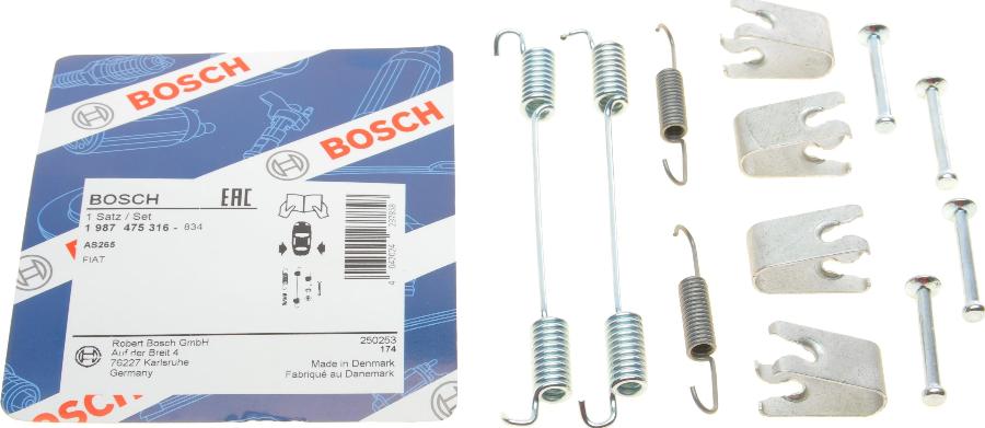 BOSCH 1 987 475 316 - Aksesuar dəsti, əyləc başlıqları furqanavto.az