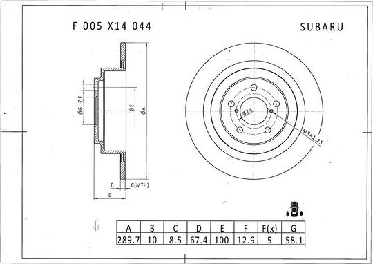 BOSCH F 005 X14 044 - Əyləc Diski furqanavto.az