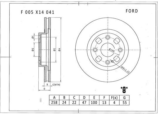 BOSCH F 005 X14 041 - Əyləc Diski furqanavto.az