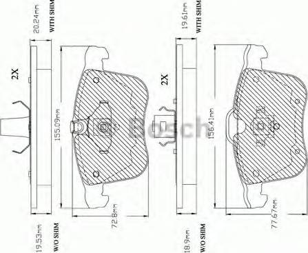 BOSCH F 03A 150 030 - Əyləc altlığı dəsti, əyləc diski furqanavto.az