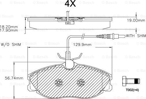 BOSCH F 03A 150 026 - Əyləc altlığı dəsti, əyləc diski furqanavto.az