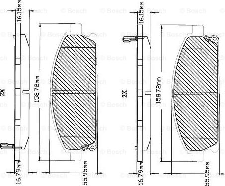 BOSCH F 03B 150 044 - Əyləc altlığı dəsti, əyləc diski furqanavto.az