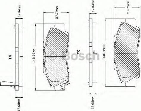 BOSCH F 03B 150 016 - Əyləc altlığı dəsti, əyləc diski furqanavto.az