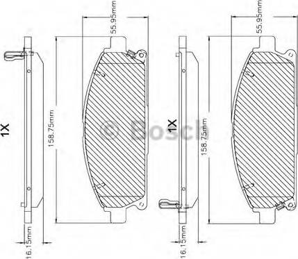 BOSCH F 03B 150 082 - Əyləc altlığı dəsti, əyləc diski furqanavto.az