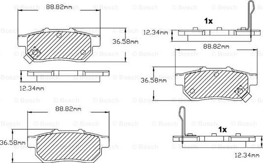 BOSCH F 03B 150 024 - Əyləc altlığı dəsti, əyləc diski furqanavto.az