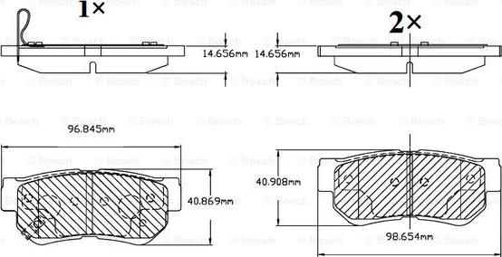 BOSCH F 03B 150 070 - Əyləc altlığı dəsti, əyləc diski furqanavto.az