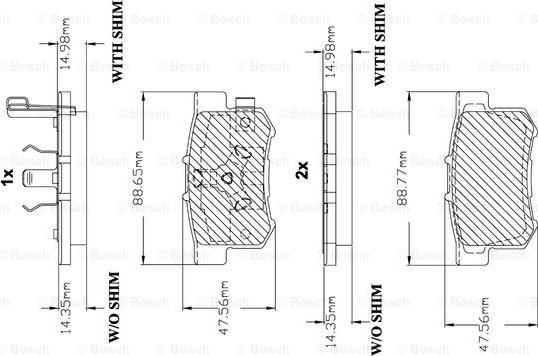 BOSCH F 03B 150 148 - Əyləc altlığı dəsti, əyləc diski furqanavto.az