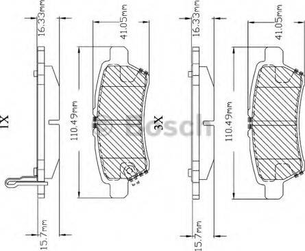 BOSCH F 03B 150 153 - Əyləc altlığı dəsti, əyləc diski www.furqanavto.az