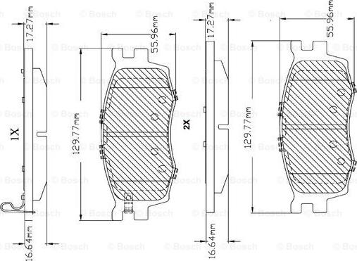 BOSCH F 03B 150 160 - Əyləc altlığı dəsti, əyləc diski www.furqanavto.az