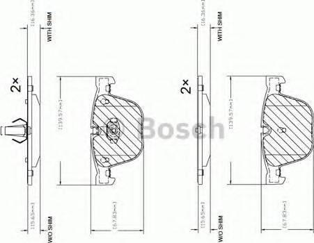 BOSCH F 03B 150 104 - Əyləc altlığı dəsti, əyləc diski furqanavto.az