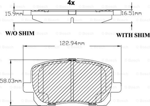 BOSCH F 03B 150 105 - Əyləc altlığı dəsti, əyləc diski furqanavto.az