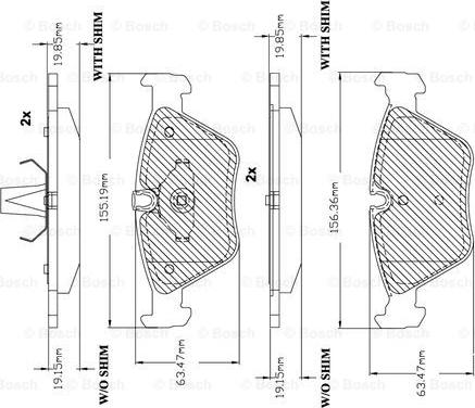 BOSCH F 03B 150 112 - Əyləc altlığı dəsti, əyləc diski furqanavto.az