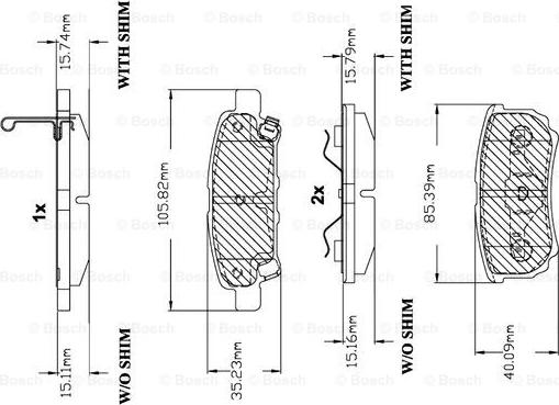 BOSCH F 03B 150 139 - Əyləc altlığı dəsti, əyləc diski www.furqanavto.az