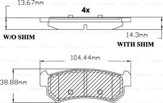 BOSCH F 03B 150 138 - Əyləc altlığı dəsti, əyləc diski furqanavto.az