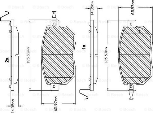 BOSCH F 03B 150 121 - Əyləc altlığı dəsti, əyləc diski furqanavto.az