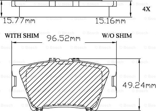 BOSCH F 03B 150 173 - Əyləc altlığı dəsti, əyləc diski furqanavto.az