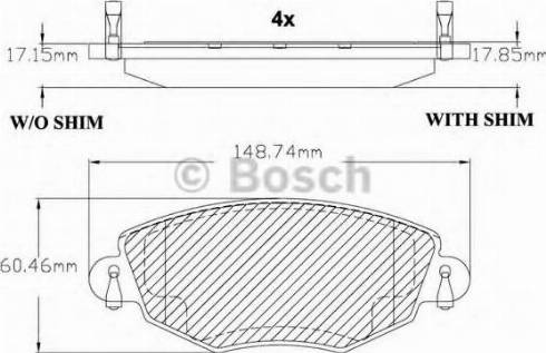 BOSCH F 03B 150 315 - Əyləc altlığı dəsti, əyləc diski furqanavto.az