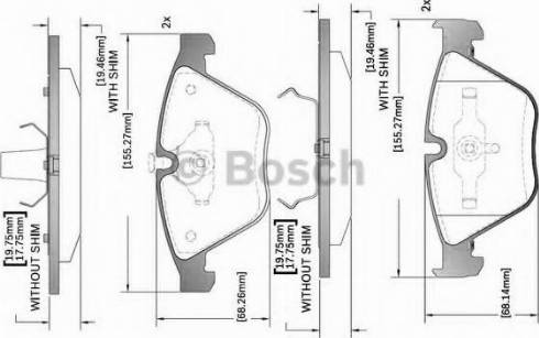 BOSCH F 03B 150 317 - Əyləc altlığı dəsti, əyləc diski furqanavto.az