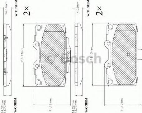 BOSCH F 03B 150 384 - Əyləc altlığı dəsti, əyləc diski furqanavto.az