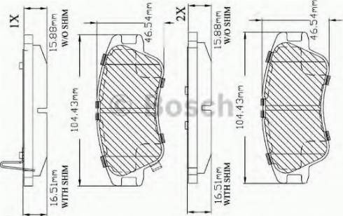 BOSCH F 03B 150 371 - Əyləc altlığı dəsti, əyləc diski furqanavto.az