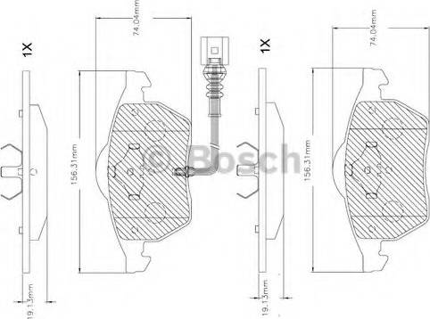 BOSCH F 03B 150 264 - Əyləc altlığı dəsti, əyləc diski furqanavto.az