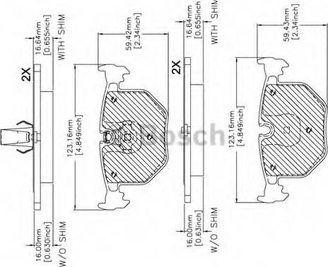 BOSCH F 03B 150 262 - Əyləc altlığı dəsti, əyləc diski furqanavto.az