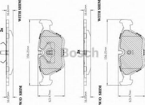 BOSCH F 03B 150 227 - Əyləc altlığı dəsti, əyləc diski furqanavto.az