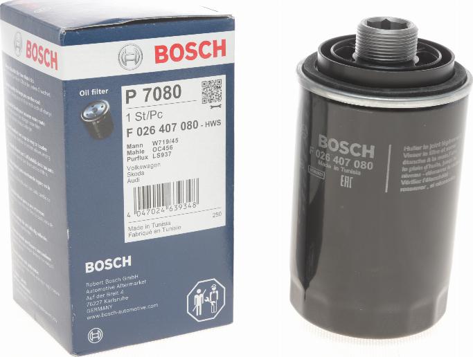 BOSCH F 026 407 080 - Yağ filtri furqanavto.az