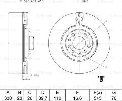 BOSCH F 026 A09 415 - Əyləc Diski furqanavto.az