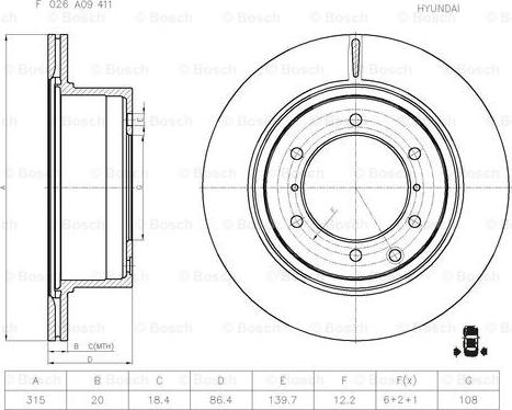 BOSCH F 026 A09 411 - Əyləc Diski furqanavto.az