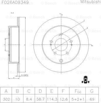 BOSCH F 026 A09 349 - Əyləc Diski furqanavto.az