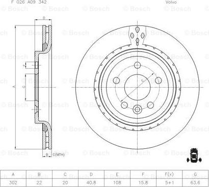 BOSCH F 026 A09 342 - Əyləc Diski furqanavto.az