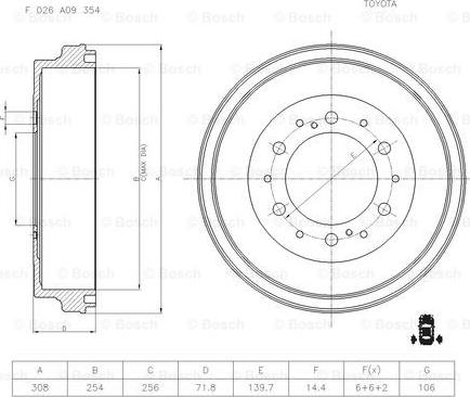 BOSCH F 026 A09 354 - Əyləc barabanı furqanavto.az