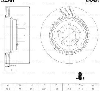 BOSCH F 026 A09 380 - Əyləc Diski furqanavto.az