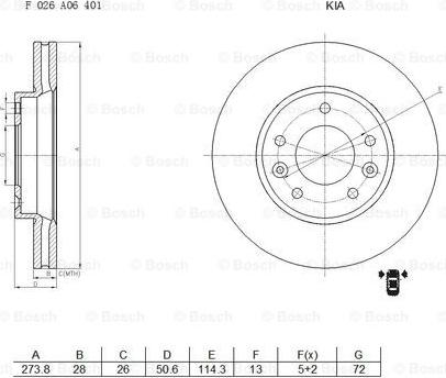 BOSCH F 026 A06 401 - Əyləc Diski furqanavto.az