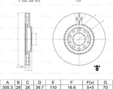 BOSCH F 026 A06 810 - Əyləc Diski furqanavto.az