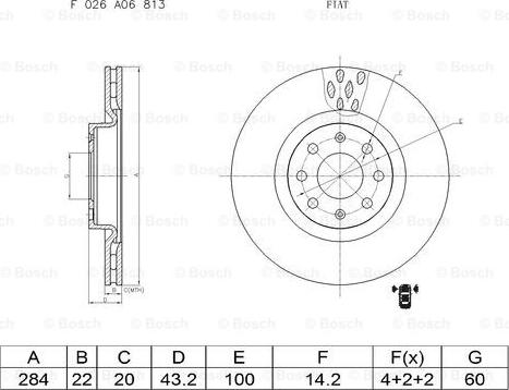 BOSCH F 026 A06 813 - Əyləc Diski furqanavto.az