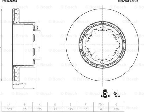 BOSCH F 026 A06 768 - Əyləc Diski furqanavto.az