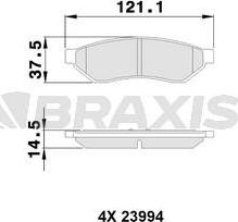 Braxis AA0488 - Əyləc altlığı dəsti, əyləc diski furqanavto.az