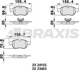 Braxis AA0487 - Əyləc altlığı dəsti, əyləc diski furqanavto.az