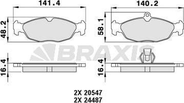 Braxis AA0470 - Əyləc altlığı dəsti, əyləc diski furqanavto.az