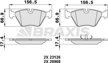 Braxis AA0472 - Əyləc altlığı dəsti, əyləc diski furqanavto.az