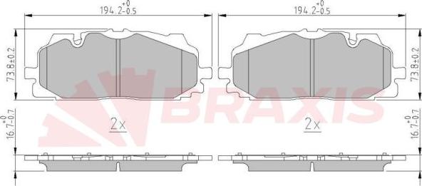 Braxis AA0666 - Əyləc altlığı dəsti, əyləc diski furqanavto.az