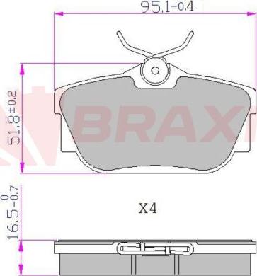 Braxis AA0608 - Əyləc altlığı dəsti, əyləc diski furqanavto.az