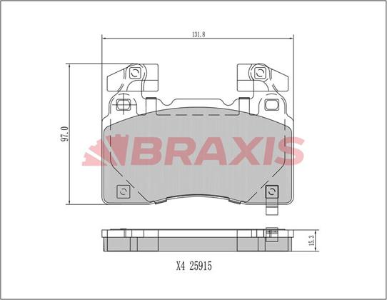 Braxis AA0684 - Əyləc altlığı dəsti, əyləc diski furqanavto.az